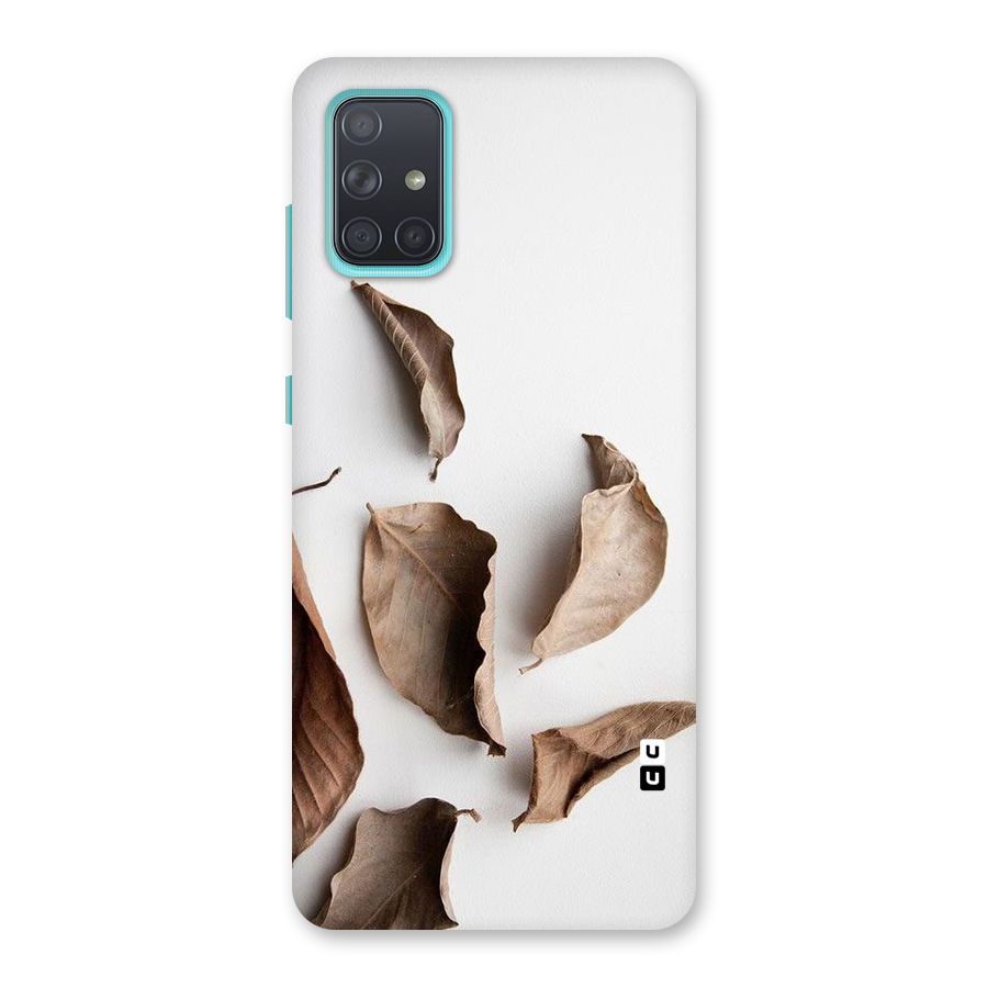 Brown Dusty Leaves Back Case for Galaxy A71