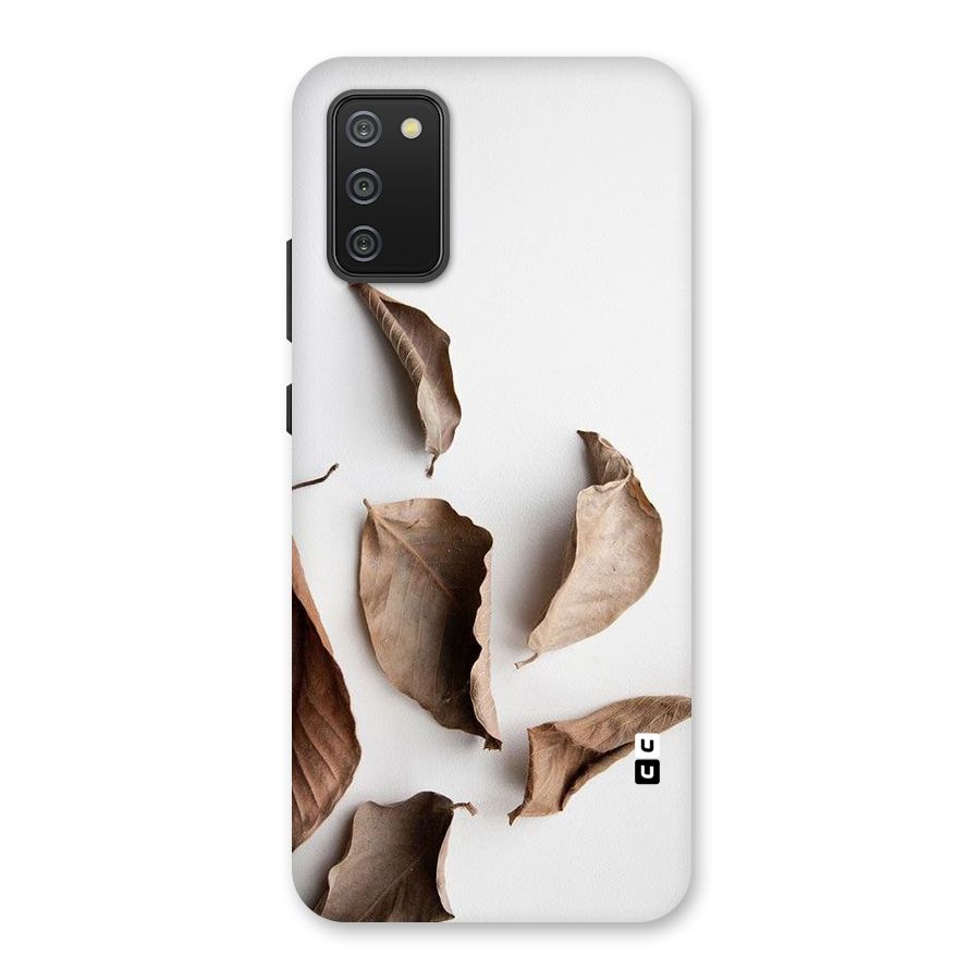 Brown Dusty Leaves Back Case for Galaxy M02s