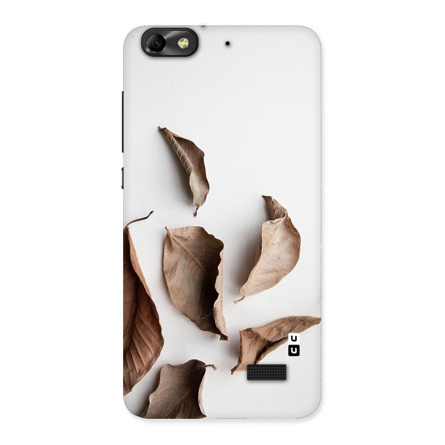 Brown Dusty Leaves Back Case for Honor 4C