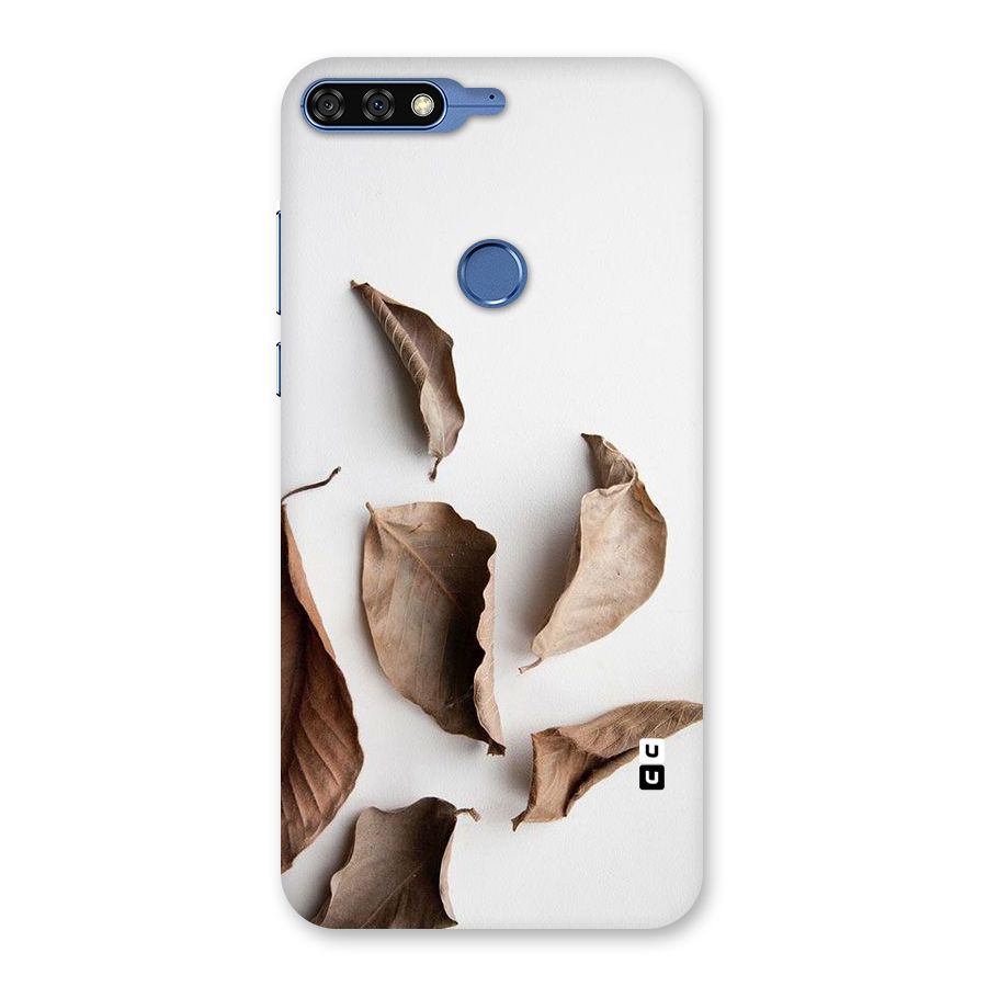 Brown Dusty Leaves Back Case for Honor 7C