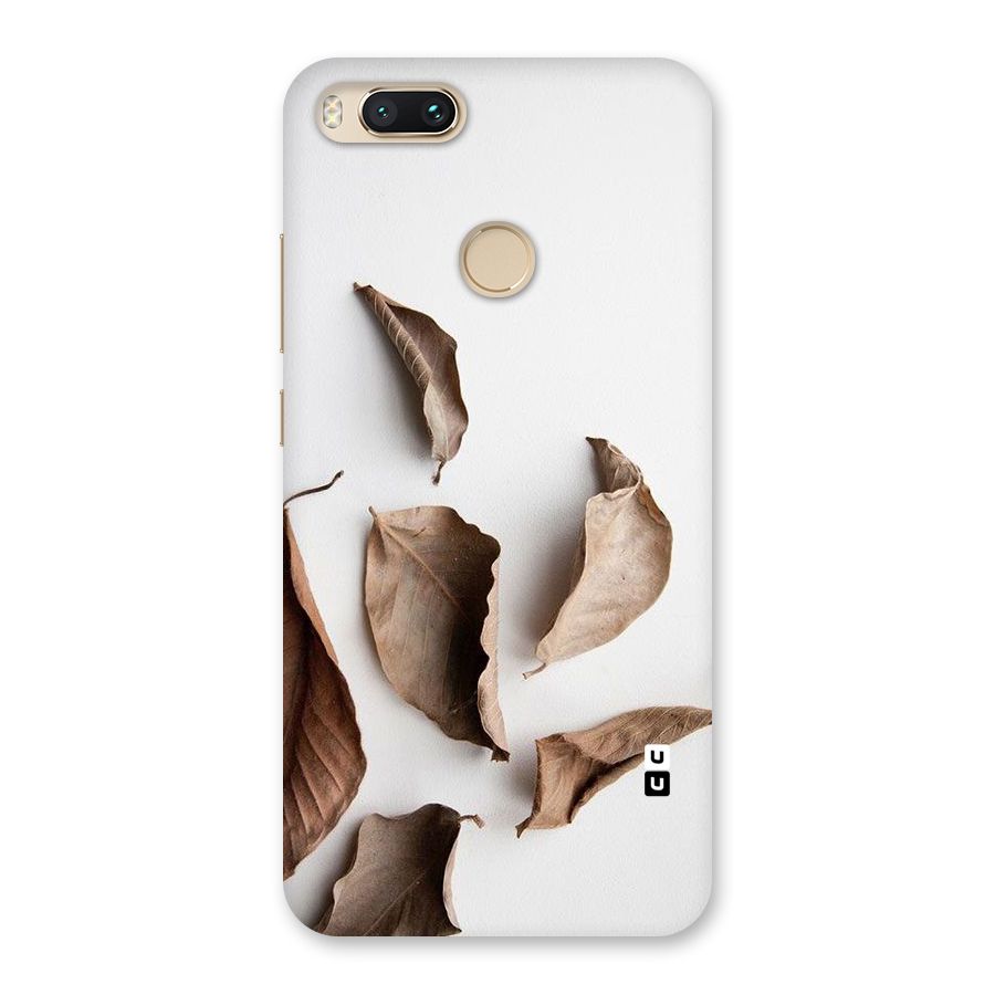 Brown Dusty Leaves Back Case for Mi A1