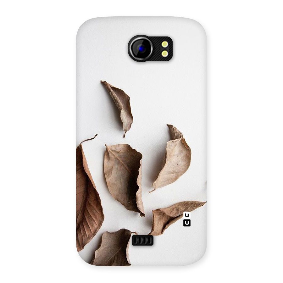 Brown Dusty Leaves Back Case for Micromax Canvas 2 A110