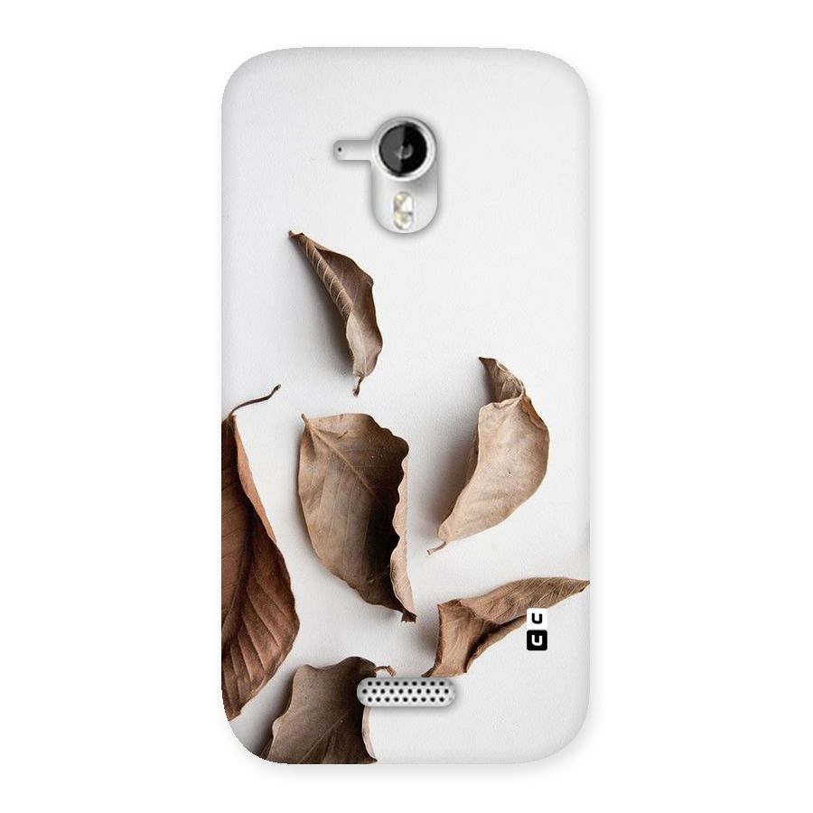 Brown Dusty Leaves Back Case for Micromax Canvas HD A116