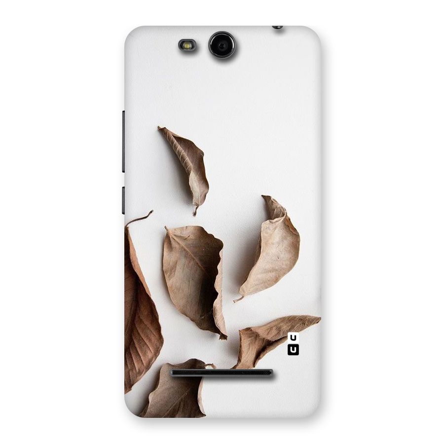 Brown Dusty Leaves Back Case for Micromax Canvas Juice 3 Q392