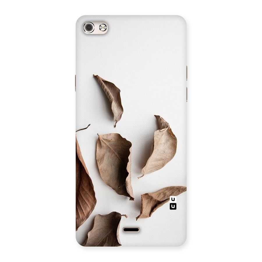 Brown Dusty Leaves Back Case for Micromax Canvas Silver 5