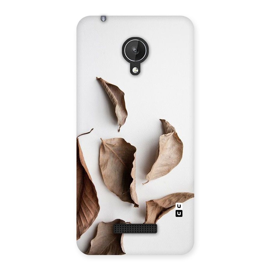 Brown Dusty Leaves Back Case for Micromax Canvas Spark Q380
