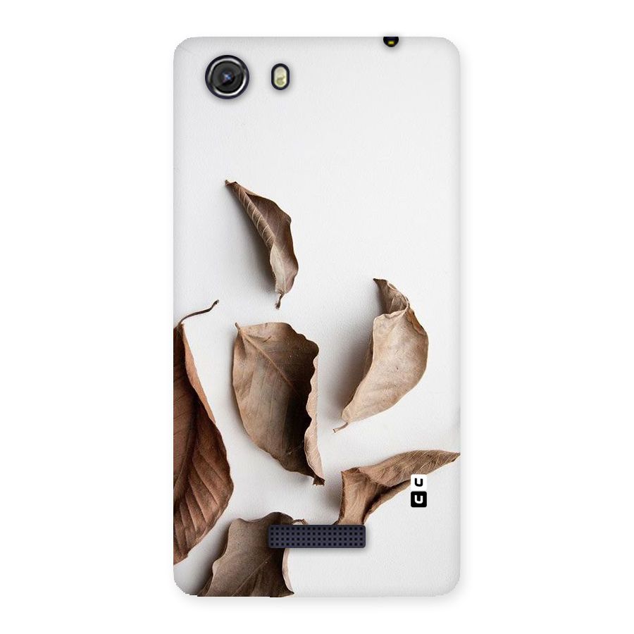 Brown Dusty Leaves Back Case for Micromax Unite 3