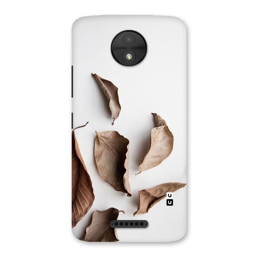 Brown Dusty Leaves Back Case for Moto C