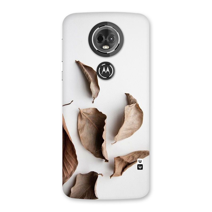 Brown Dusty Leaves Back Case for Moto E5 Plus