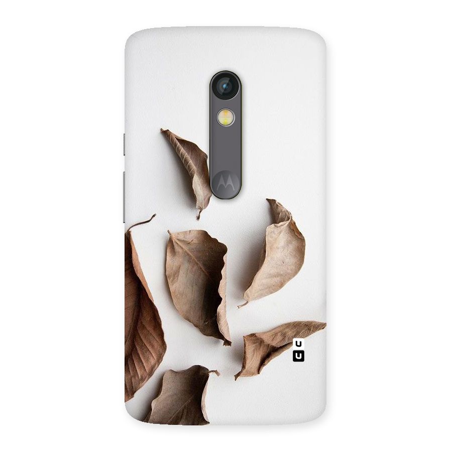 Brown Dusty Leaves Back Case for Moto X Play