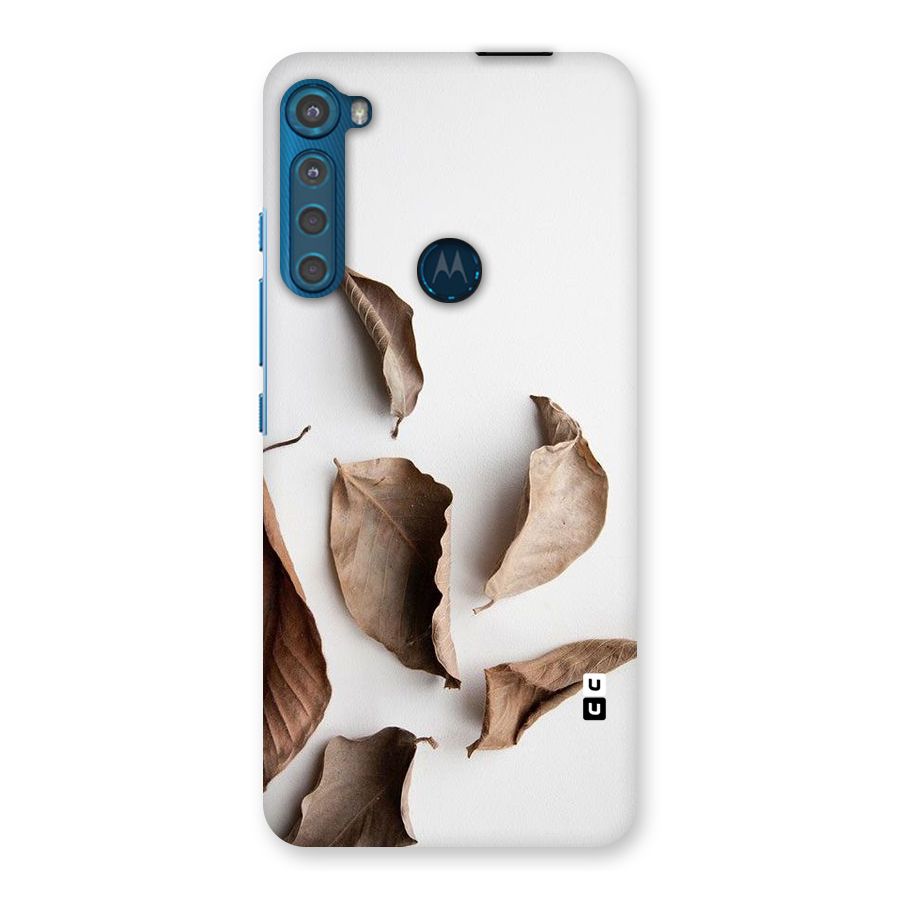 Brown Dusty Leaves Back Case for Motorola One Fusion Plus