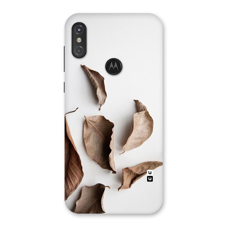 Brown Dusty Leaves Back Case for Motorola One Power