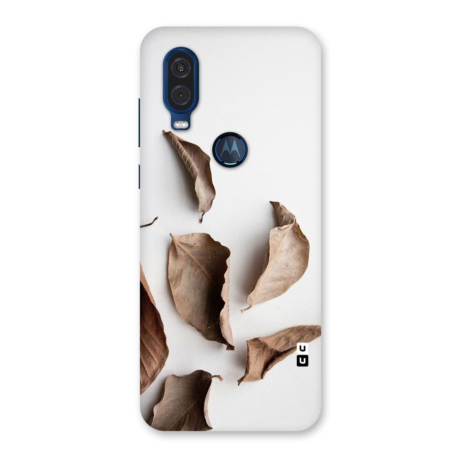 Brown Dusty Leaves Back Case for Motorola One Vision