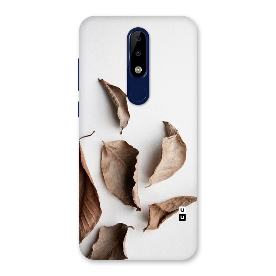 Brown Dusty Leaves Back Case for Nokia 5.1 Plus