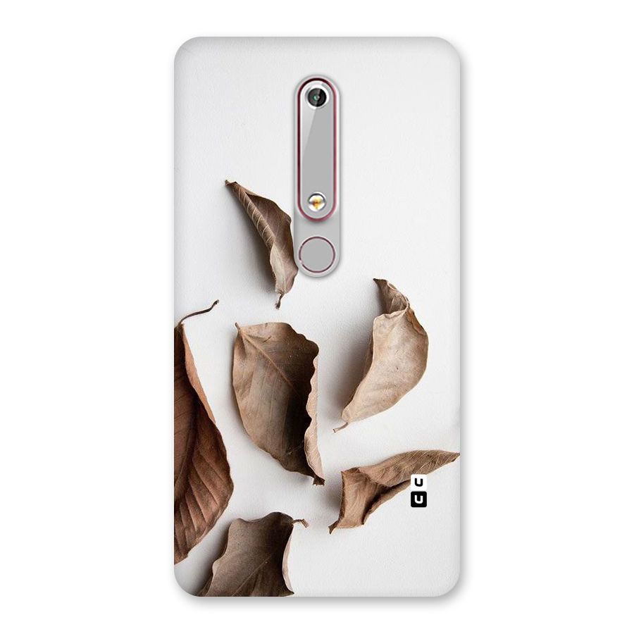 Brown Dusty Leaves Back Case for Nokia 6.1