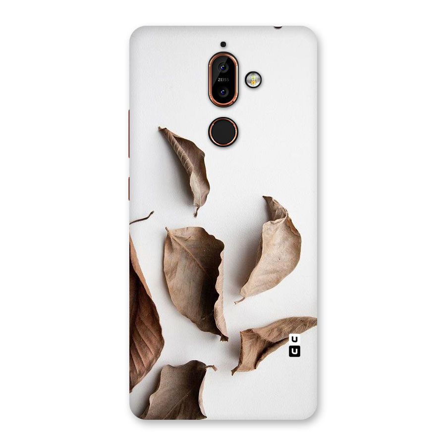 Brown Dusty Leaves Back Case for Nokia 7 Plus
