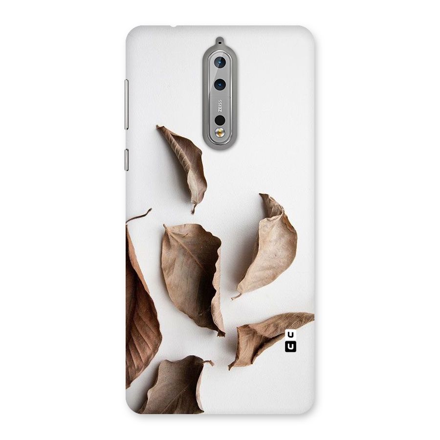 Brown Dusty Leaves Back Case for Nokia 8