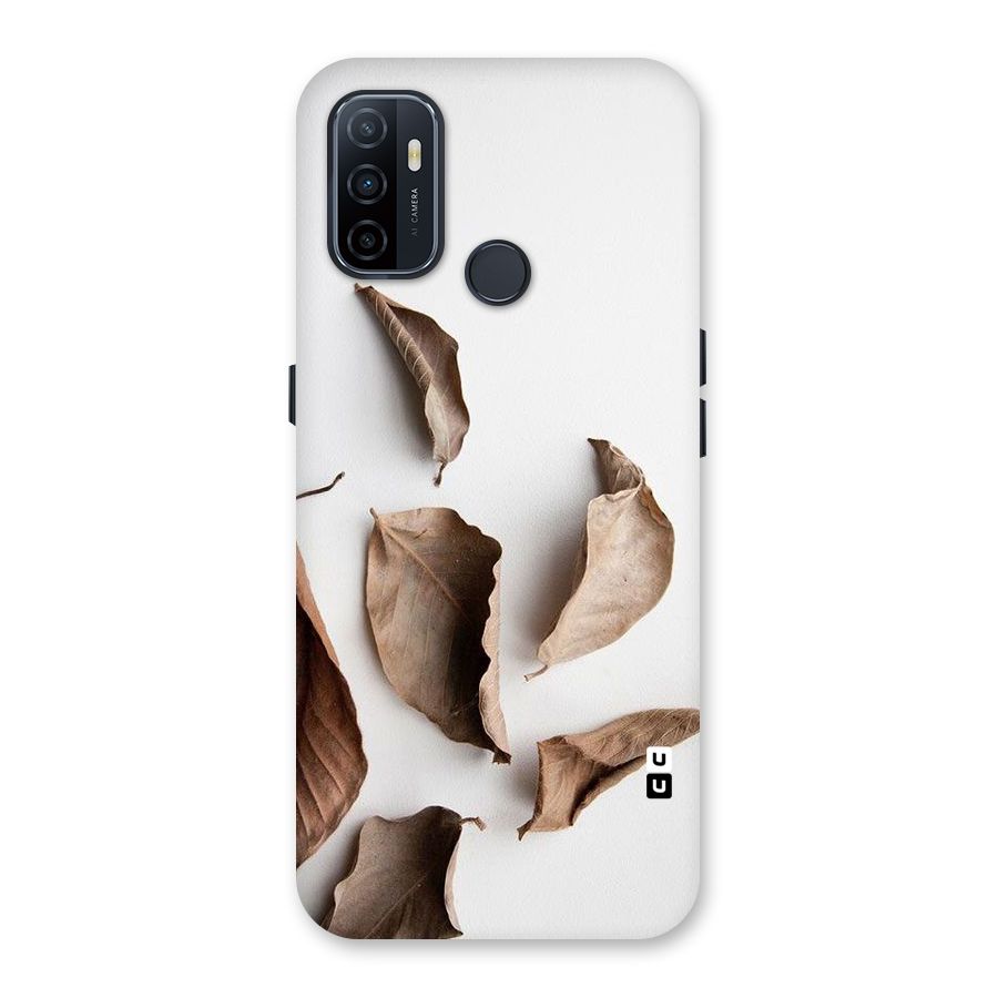 Brown Dusty Leaves Back Case for Oppo A32