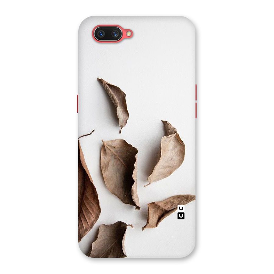 Brown Dusty Leaves Back Case for Oppo A3s