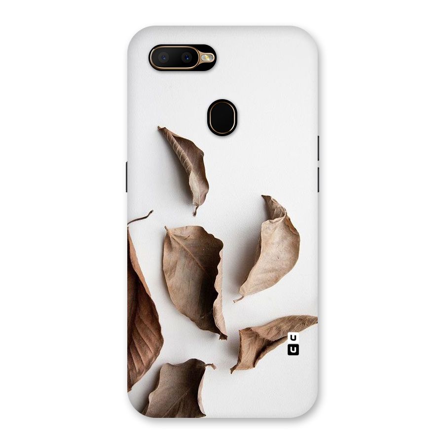 Brown Dusty Leaves Back Case for Oppo A5s