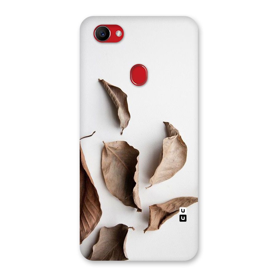Brown Dusty Leaves Back Case for Oppo F7
