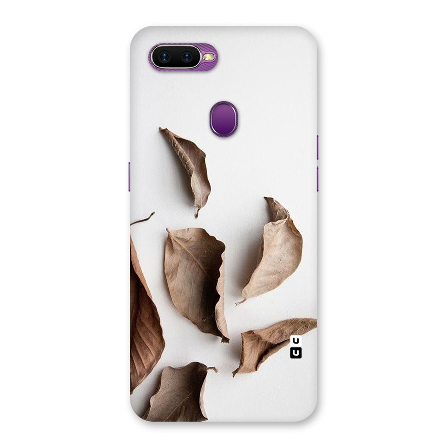 Brown Dusty Leaves Back Case for Oppo F9