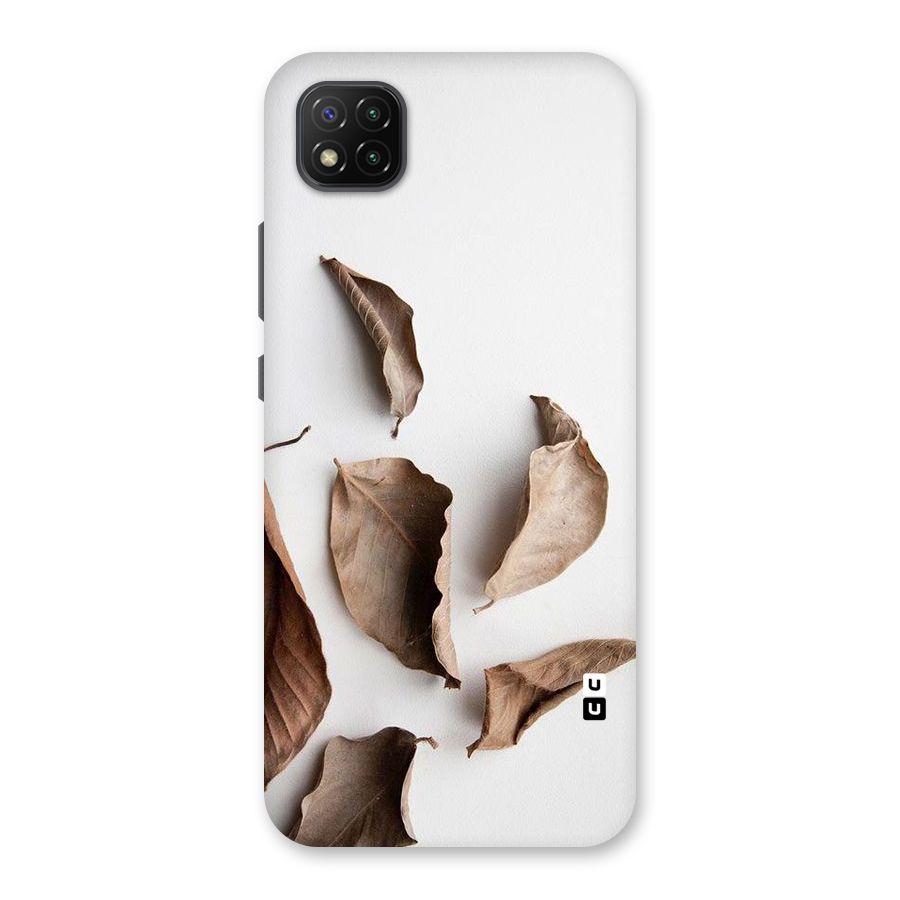 Brown Dusty Leaves Back Case for Poco C3