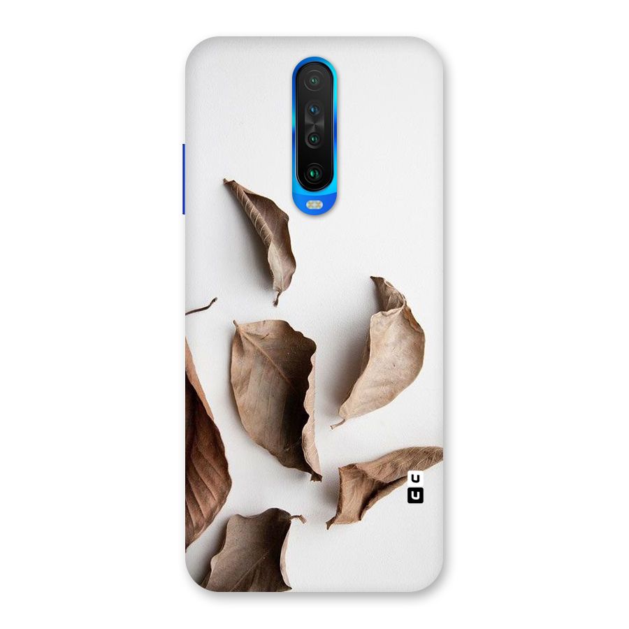 Brown Dusty Leaves Back Case for Poco X2