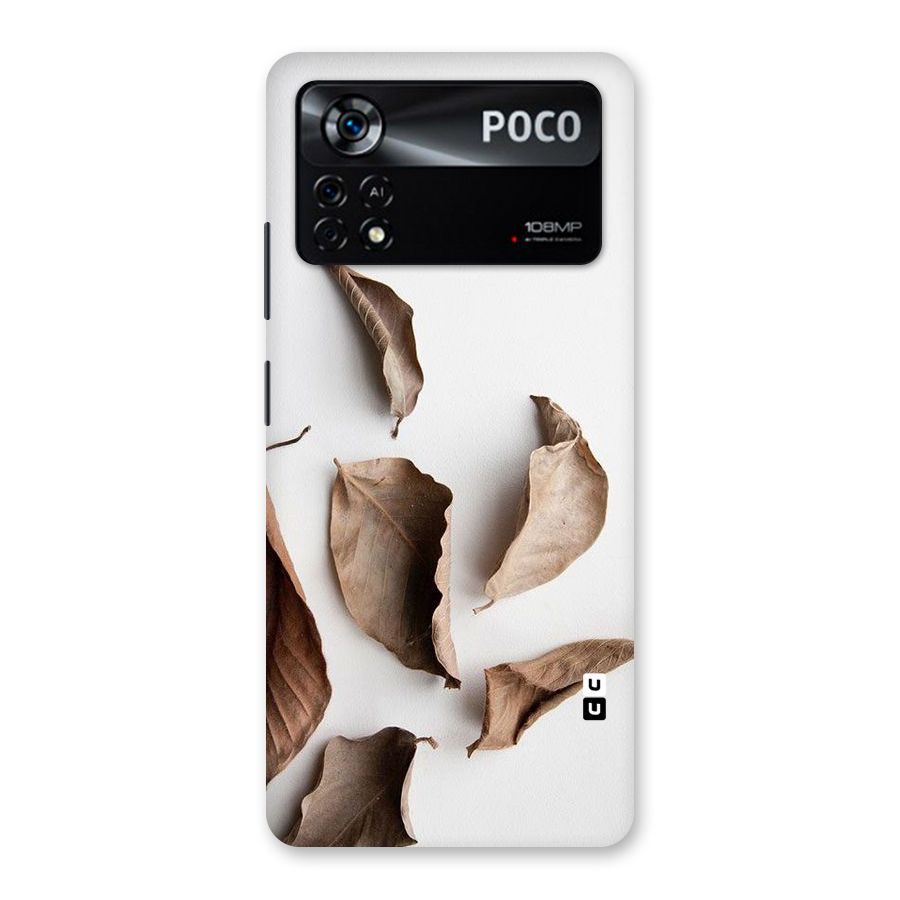 Brown Dusty Leaves Back Case for Poco X4 Pro 5G