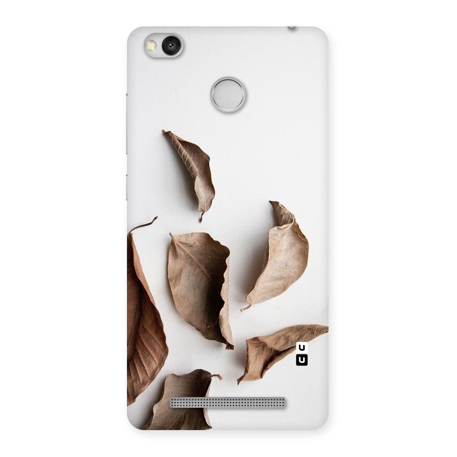 Brown Dusty Leaves Back Case for Redmi 3S Prime