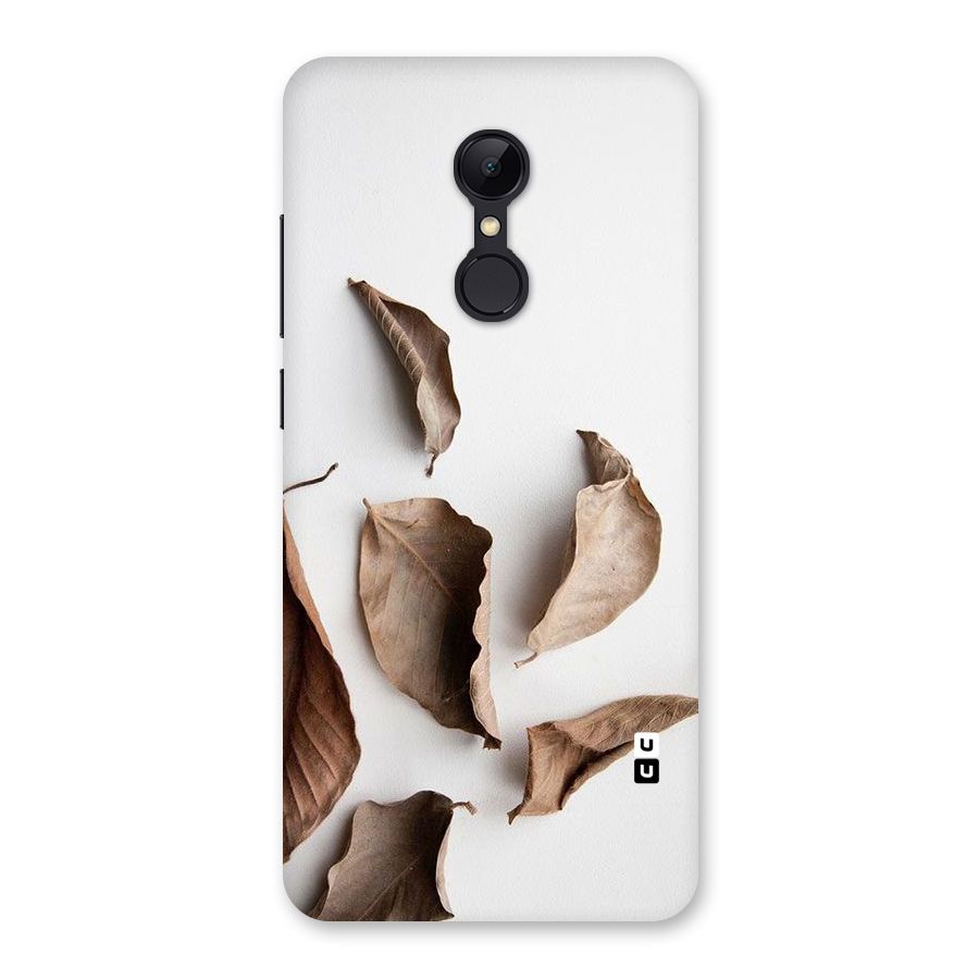 Brown Dusty Leaves Back Case for Redmi 5