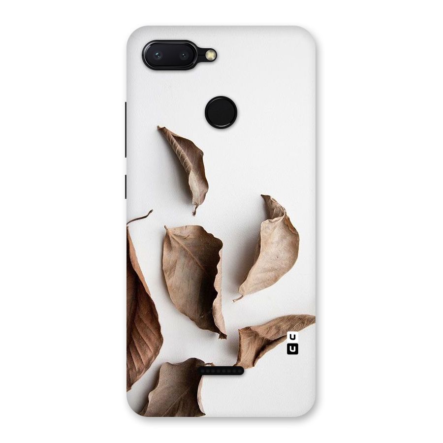 Brown Dusty Leaves Back Case for Redmi 6