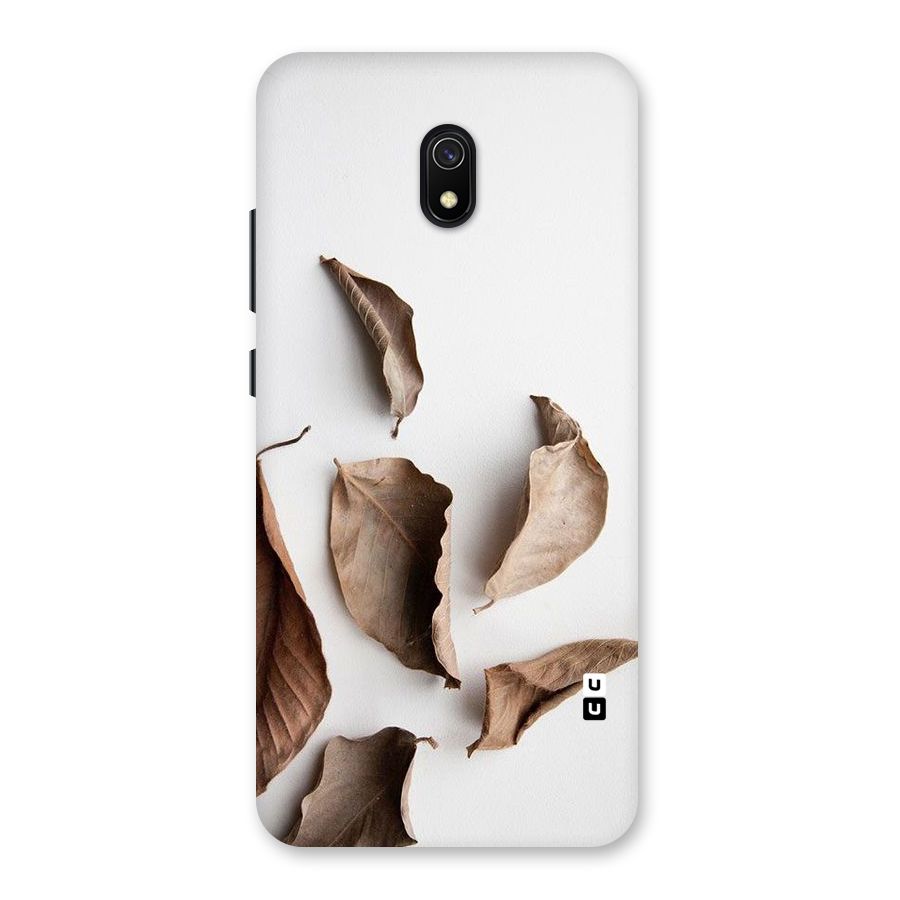 Brown Dusty Leaves Back Case for Redmi 8A