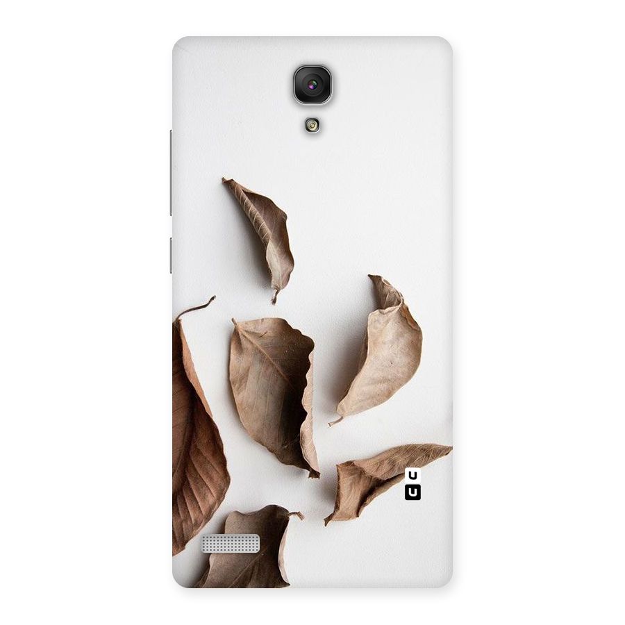 Brown Dusty Leaves Back Case for Redmi Note