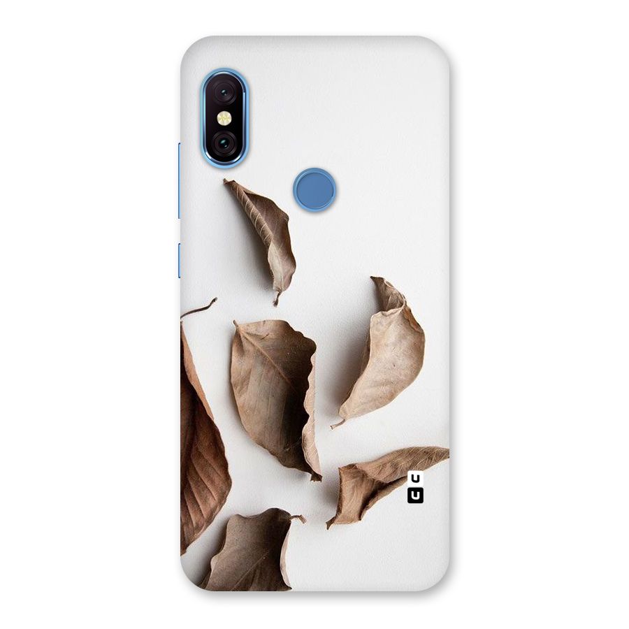 Brown Dusty Leaves Back Case for Redmi Note 6 Pro