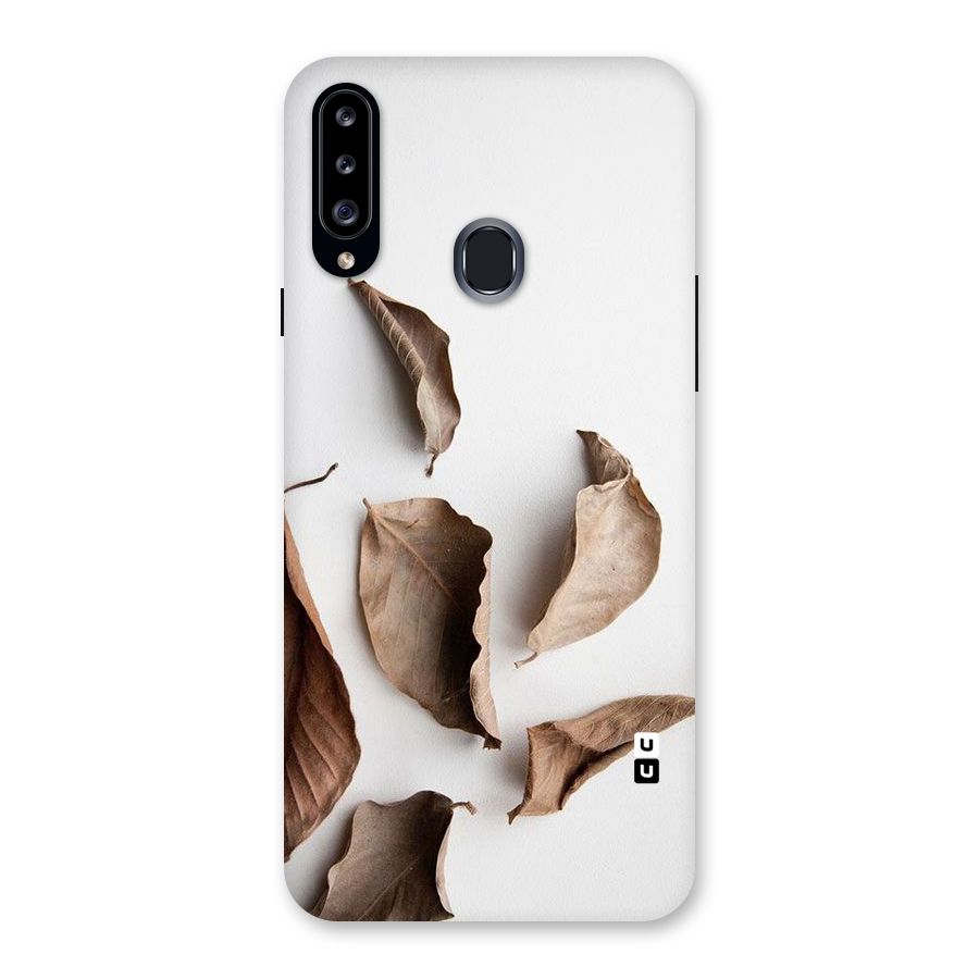 Brown Dusty Leaves Back Case for Samsung Galaxy A20s