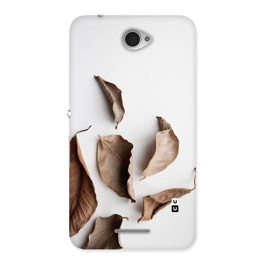 Brown Dusty Leaves Back Case for Sony Xperia E4