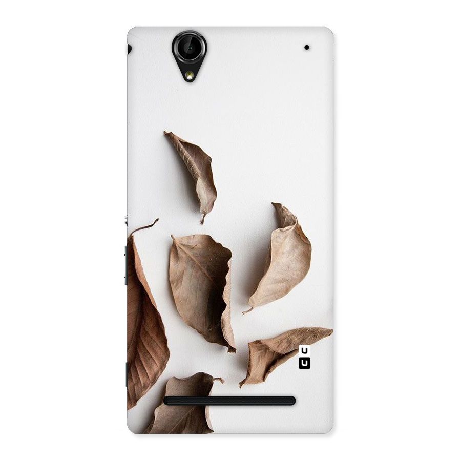 Brown Dusty Leaves Back Case for Sony Xperia T2