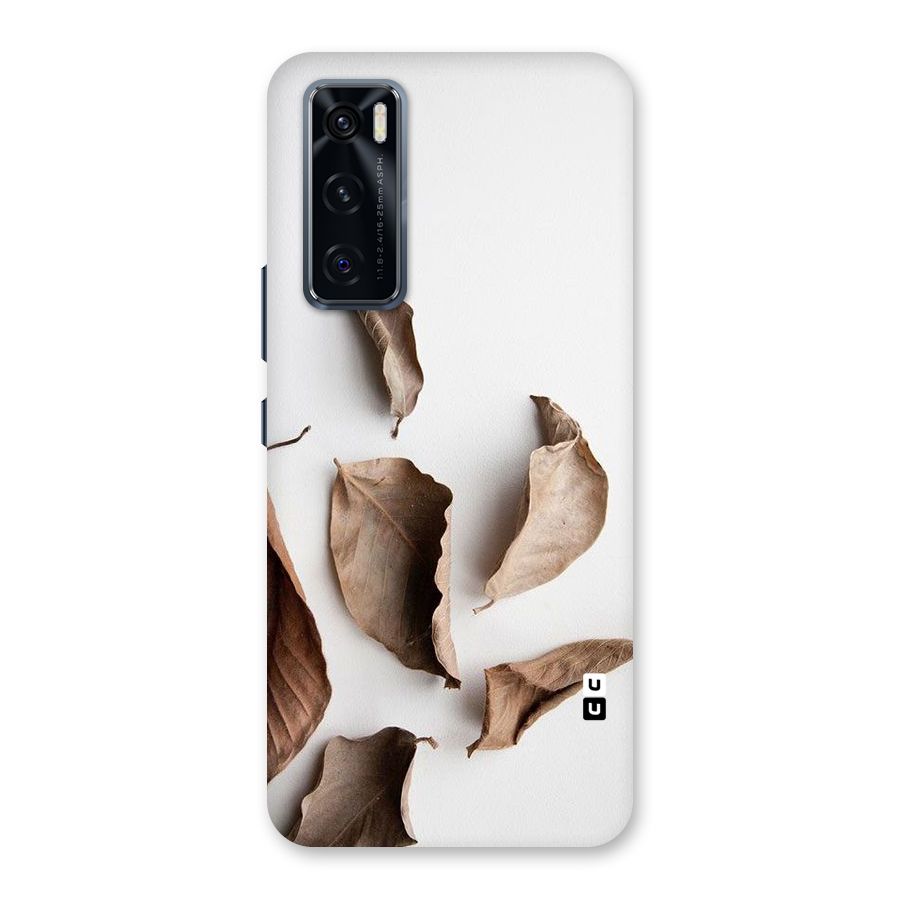 Brown Dusty Leaves Back Case for Vivo V20 SE