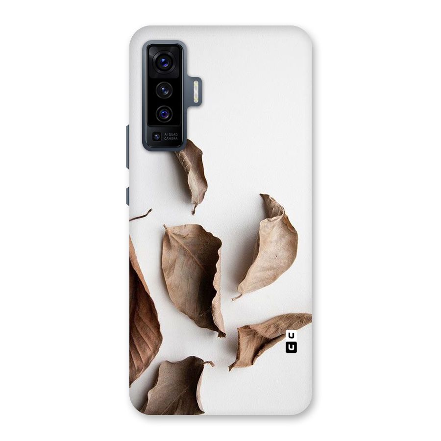 Brown Dusty Leaves Back Case for Vivo X50