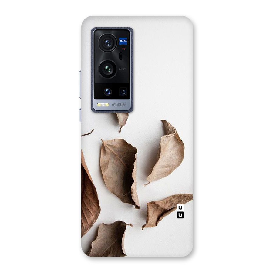 Brown Dusty Leaves Back Case for Vivo X60 Pro Plus