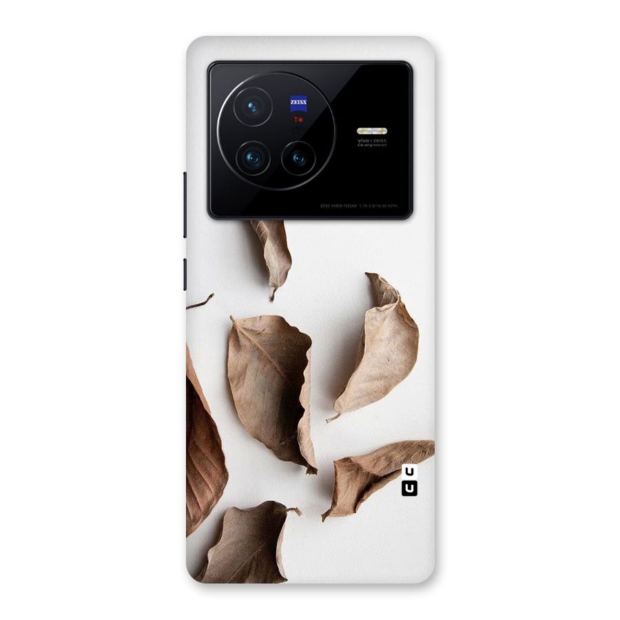 Brown Dusty Leaves Back Case for Vivo X80