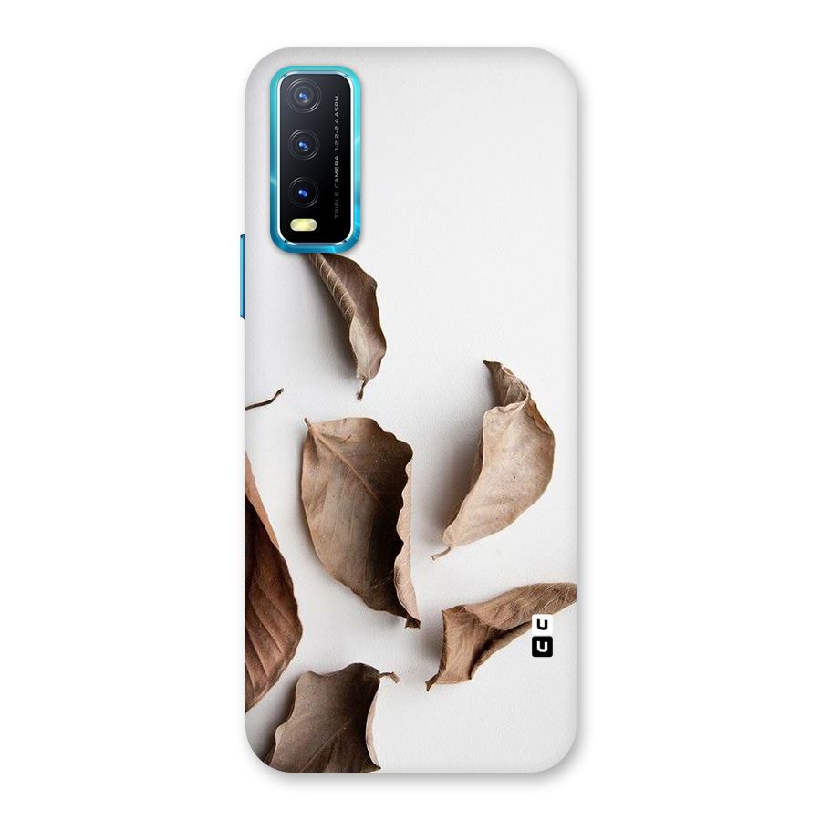 Brown Dusty Leaves Back Case for Vivo Y20A