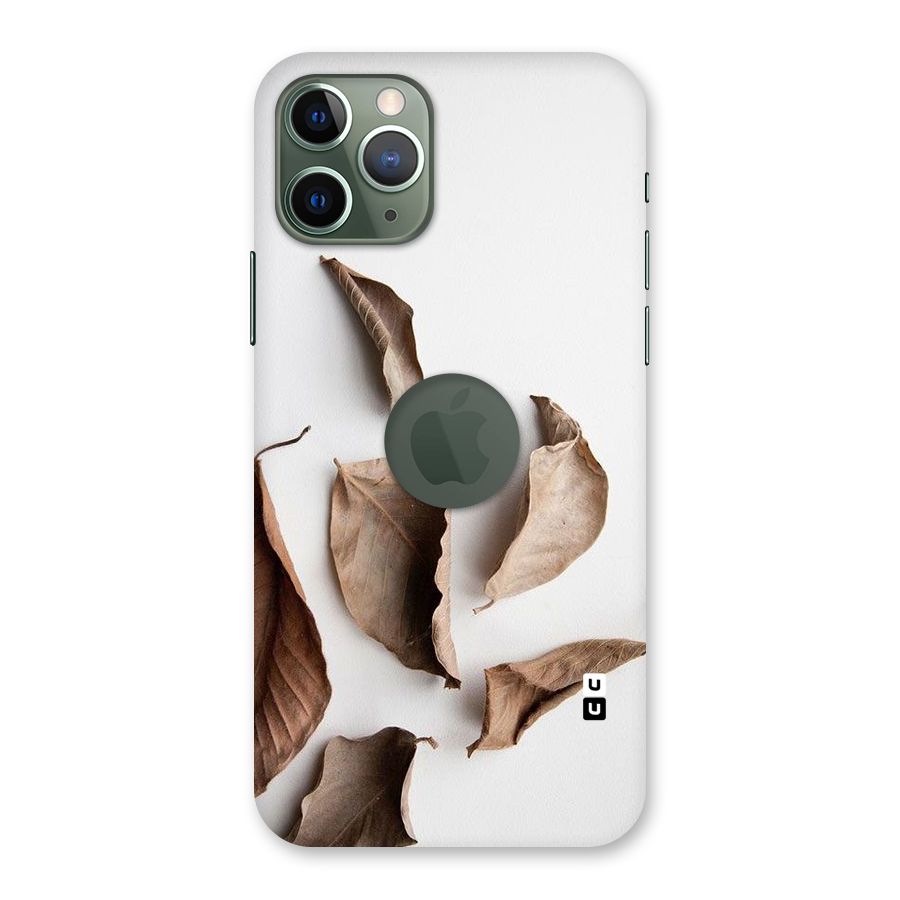 Brown Dusty Leaves Back Case for iPhone 11 Pro Logo  Cut