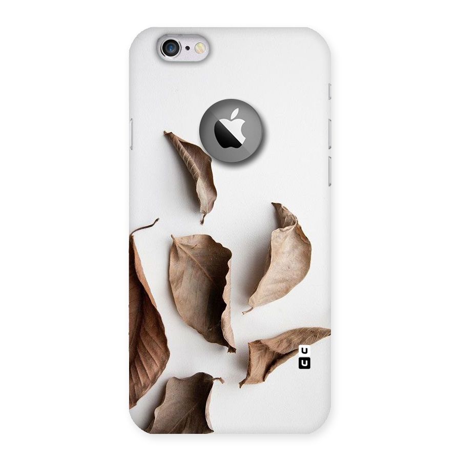 Brown Dusty Leaves Back Case for iPhone 6 Logo Cut