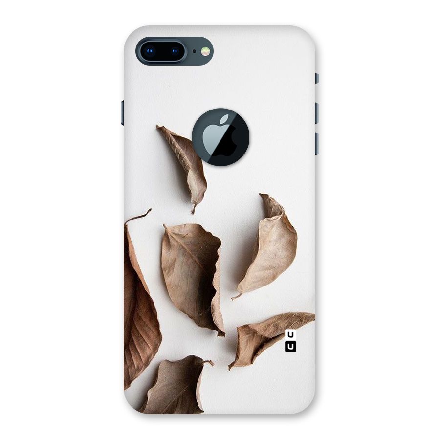 Brown Dusty Leaves Back Case for iPhone 7 Plus Logo Cut
