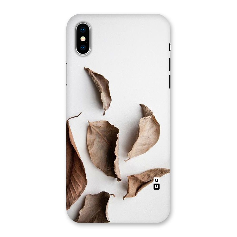 Brown Dusty Leaves Back Case for iPhone XS