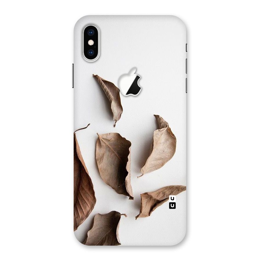 Brown Dusty Leaves Back Case for iPhone XS Max Apple Cut