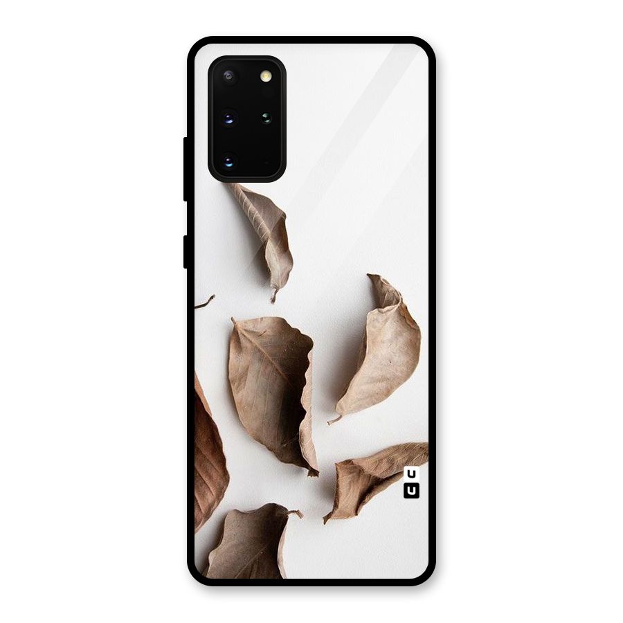 Brown Dusty Leaves Glass Back Case for Galaxy S20 Plus