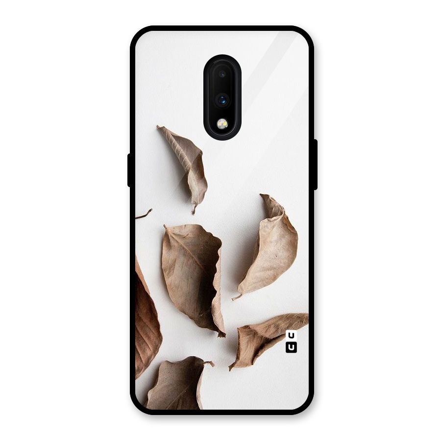 Brown Dusty Leaves Glass Back Case for OnePlus 7